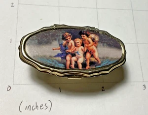 Goldtone Vintage Cameo Mirror Lipstick Ring Holder - Picture 1 of 6