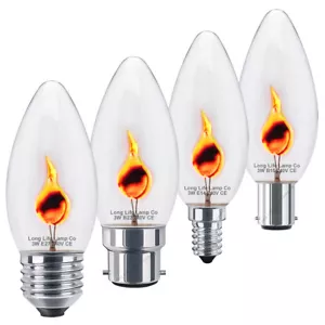 3W FLICKER FLAME Candle Light Bulb HALLOWEEN CANDLE Lamps E14 E27 B22 B15  - Picture 1 of 16