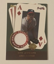 2002 Topps Aces #5A-GM Greg Maddux (5 Card Stud) Game Worn Jersey BRAVES