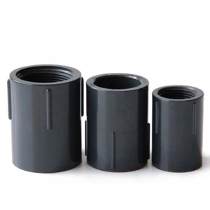 1/2" ~ 2"PVC Double Internal Threaded Joint Bsp Female Thread Fitting Dark Gray  - Bild 1 von 7