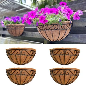 LaLaGreen Outdoor Wall Planters, 4 Pack, 14 Inch Large Balcony Planter Railin... - Picture 1 of 9