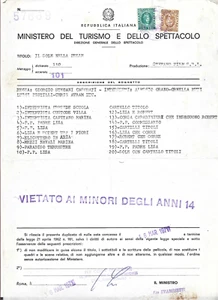 1971 ROMA  CINEMA Nulla osta film IL SOLE NELLA PELLE G.STEGANI CASORATI O.MUTI - Picture 1 of 3