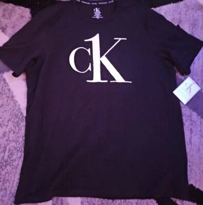 ck one Calvin Klein Pajama Top Sleepshirt Unisex Black Size XL $34 Retail - Picture 1 of 6