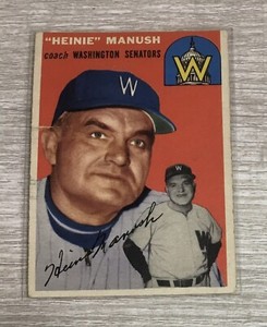 1954 Topps Heinie Manush #187 EX+ Vintage Senators V2E-1