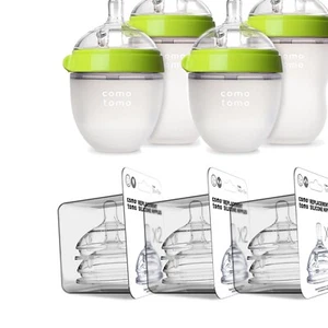 Microwave Safe 7-Piece Baby Bottle Set - Green Anti-Colic & Easy Clean - Picture 1 of 8