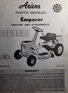 Tractor de césped Ariens Emperor 3970 3969 3967 3966 s/n 000001 - Manual de catálogo de piezas - Imagen 1 de 2