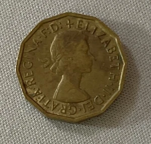 1964 Reino Unido Gran Bretaña 3 Peniques Thrupenny Thrupenny Reina Isabel II (64h) - Imagen 1 de 2
