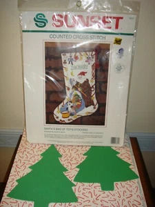 Sunset Santa's Bag Of Toys Stocking Cross Stitch Kit - Picture 1 of 5