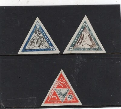 Sellos de Letonia 1933 correo aéreo Sc CB18-CB20 imperf., MNH Foto 1 de 2