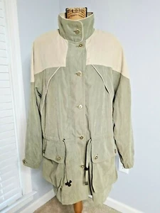 Braetan Authentic Outerwear Womens M Full ZIp Pockets Pale Green Tan Jacket Coat - Picture 1 of 9