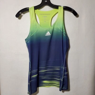 Regata Adidas feminina pequena azul sem mangas Adizero  - Imagem 1 de 4