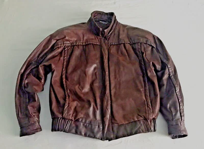 Chaqueta Fidelity Sport Wear estilo bombardero rara vintage de cuero marrón para mujer talla 7/8 Foto 1 de 4