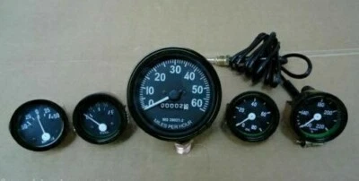 Gauge combo for Willys MB Jeep Ford CJ GPW Black Speedometer Temp Oil Fuel Amp - Image 1 of 4