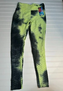 Leggings Scrunch Butt de Oumengkai Tie Dye Yoga para mujer M verde neón negro NUEVO - Imagen 1 de 7