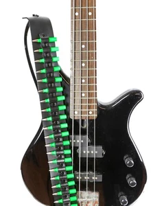 Black Leather .223 2" Bullet Guitar Strap Punk Rock Goth Metal Bass Grunge Club - Picture 1 of 13
