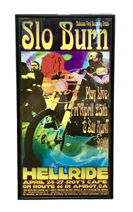 Póster de concierto Frank Kozik 1997 Slo Burn marco de metal negro vidrio 252/500 firmado - Imagen 1 de 9