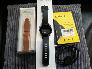 Samsung Galaxy Watch4 SM-R860 40mm, Schwarz, Inkl. Sportband OVP, Lederband - Bild 1 von 3