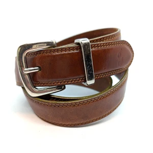 Polo Ralph Lauren Gürtel Herren Gr. 36 braun Glattleder silberfarben Messingschnalle - Bild 1 von 11
