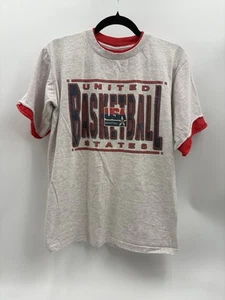 Vintage Salem Sportswear USA Dream Team Basketball Double Tshirt Large Gray - Picture 1 of 7
