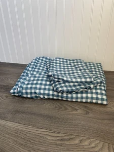 Juego de funda nórdica a cuadros de guinga azul blanco ropa de cama tamaño queen, funda, fundas de almohada - Imagen 1 de 4