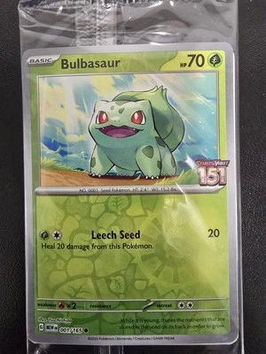 Bulbasaur 001/165 Pokemon TCG Scarlet & Violet 151 Best Buy Stamped Promo Sealed - Image 1 of 2