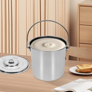 Secchio a Barile Extra Spessore 12L Acciaio Inox Secchio Conservazione Acqua Alimenti con Coperchio - Foto 1 di 11