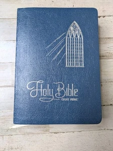Holy Bible Red Letter King James Version Giant Print 1973 Crusade Blue Vintage - Picture 1 of 7
