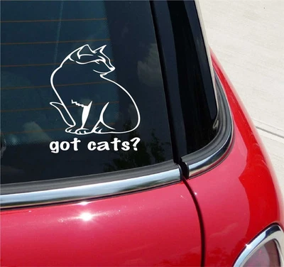 GOT CATS? CAT GRAPHIC DECAL STICKER ART CAR WALL DECOR - Image 1 of 3