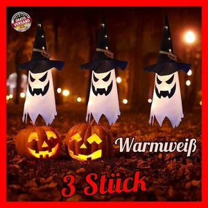 Halloween LED Geist Hängende leuchtende Halloween Deko Outdoor Gespenst Hexenhut - Bild 1 von 12