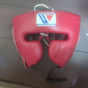 Winning Boxing Head gear Face Guard FG-2900 size L Red String-type Japan Used - Picture 1 of 4