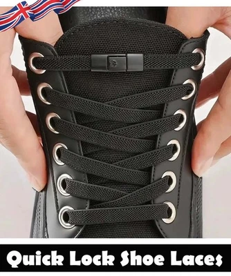 No Tie Elastic Shoe Laces Quick Lock Multicolored Flat Shoelaces Kids Adult*** - Image 1 of 4