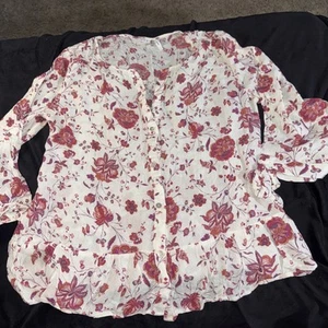 Women’s Size Large Blouse By Luq Floral Pattern - Picture 1 of 5