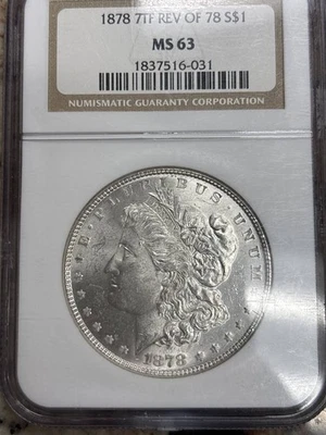 1878 Morgan Silver Dollar NGC MS-63 7TF - Image 1 of 2