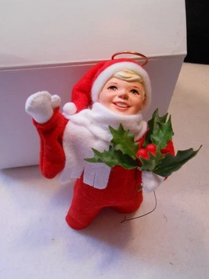 Simpich Character Dolls~Hanging Angel "Matthew"-holding holly w/berries - Image 1 of 4