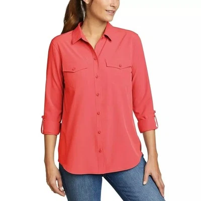 Camisa de manga larga con botones Eddie Bauer para mujer Foto 1 de 4