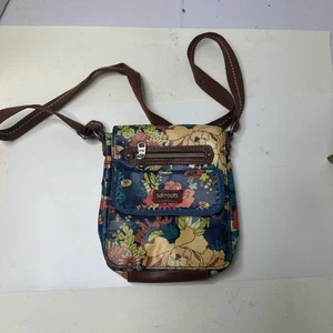 Sakroots Peace kleine Umhängetasche Messenger Bag mehrfarbig Klappe vorne beschichtetes Canvas - Bild 1 von 12