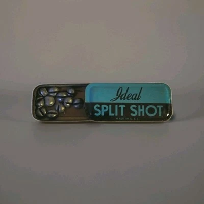 Ideal Split Shot Tin with Split Shot (VINTAGE) USA Fishing Collectible Novelty - Image 1 of 4