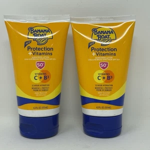 2 x Banana Boat LSF 50 Sonnenschutzlotion Vitamine C B3 4,5 Oz Ablaufdatum 1/26 Neu - Bild 1 von 6