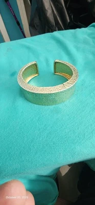 Gucci Rare Bangle Hammered Hinged Sterling 925 Vintage Bracelet 18kt Size Small - Image 1 of 4