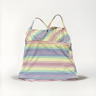 Camiseta Tankini Lands’ End Rainbow con aros y lazo en la parte delantera Foto 1 de 4