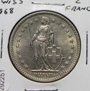 Swiss Cantons 1968 2 Francs  292251 combine shipping - Picture 1 of 2