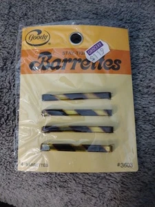1975 Goody Made In USA #3603 Tortoise 2” Barrettes 4pk NEW NOS - Picture 1 of 2