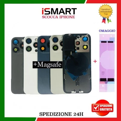 SCOCCA POSTERIORE PER IPHONE 15 PRO BACK COVER GLASS VETRO - Image 1 of 2