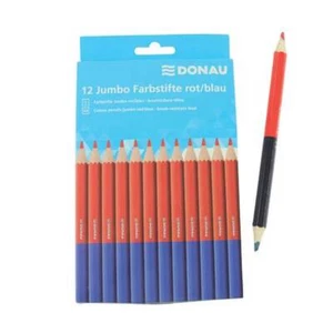 12 x DONAU Farbstifte Silbenstifte Lernstifte Malstifte rot/blau Dickkern JUMBO - Bild 1 von 2
