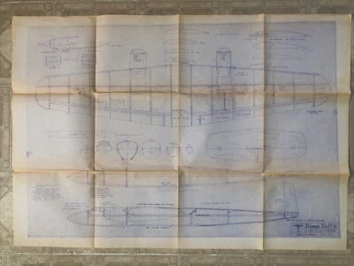 BLUEPRINTS /PLANS ONLY-Dornier Do 17 Vi RC Model Design 33x47 2x50-75 Watt Motor - Image 1 of 2