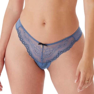 Gossard Superboost Lace Sheer Thong Panty New Soft Underwear Moonlight Blue 7716 - Picture 1 of 9