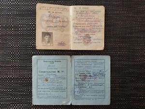 Soviet Army document Military ID Ticket Book officer + Driver's license. USSR  - Picture 1 of 12