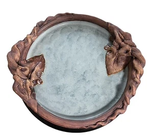 Piatto ciotola blu Terrafirma ceramica 1993 firmato arte piatto foglia decorazione arte - Foto 1 di 5