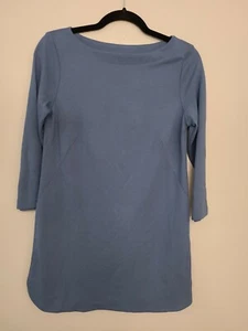 Tunica J. Jill Ponte Elasticizzata Blu Azzurro Tunica Top PS 3/4 Maniche - Foto 1 di 11