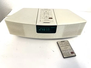 AS IS Bose Wave Radio Model AWR1-1W White AM/FM with Remote - NO SOUND - Picture 1 of 20